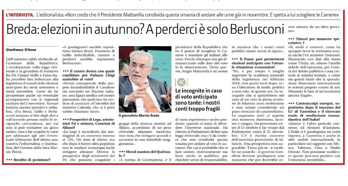 Autunno della Repubblica intervista Marzio Breda Giornale di Sicilia