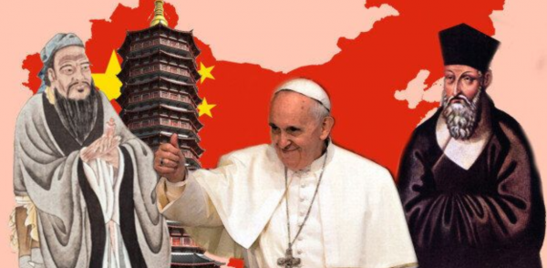 Papa in Cina 欢迎 huānyíng benvenuto Bergoglio