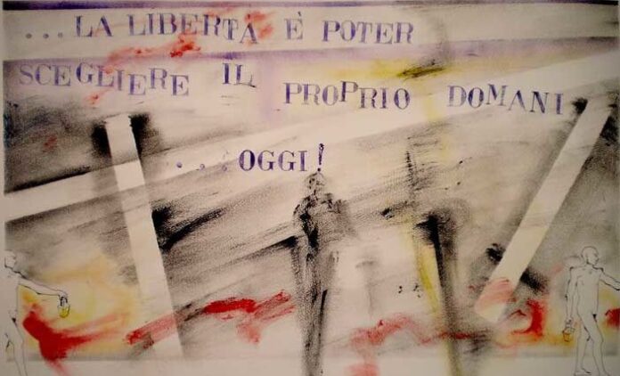 (In copertina un quadro di Gianni Maria Tessari – Libertà # 35 – Tecnica mista su carta cotone del 2015)