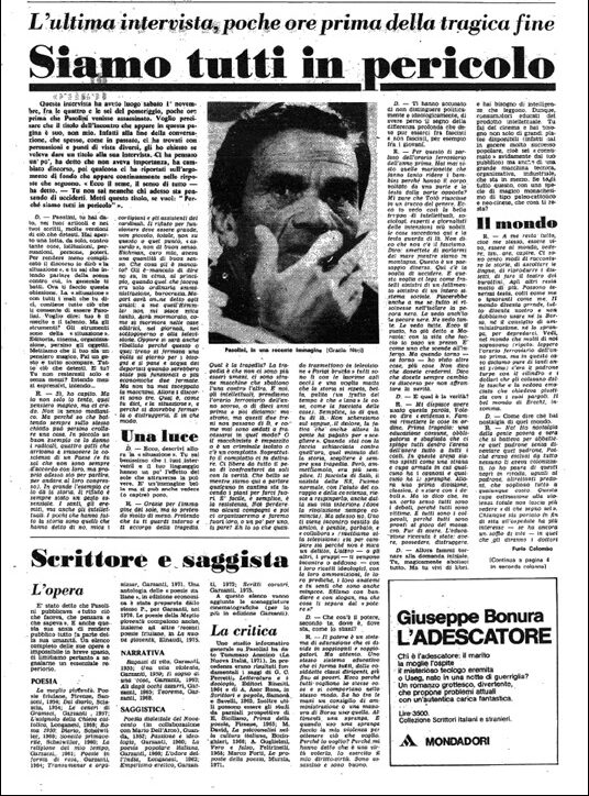 Pasolini visto dagli inglesi col distacco e l’obiettività che merita un grande artista