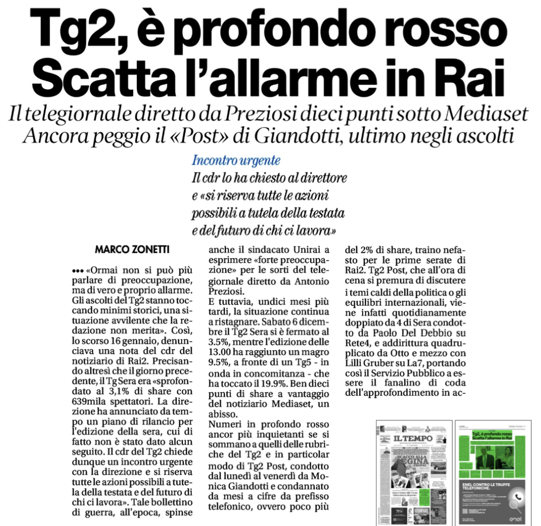 Il Tg2 affonda e Trump delira