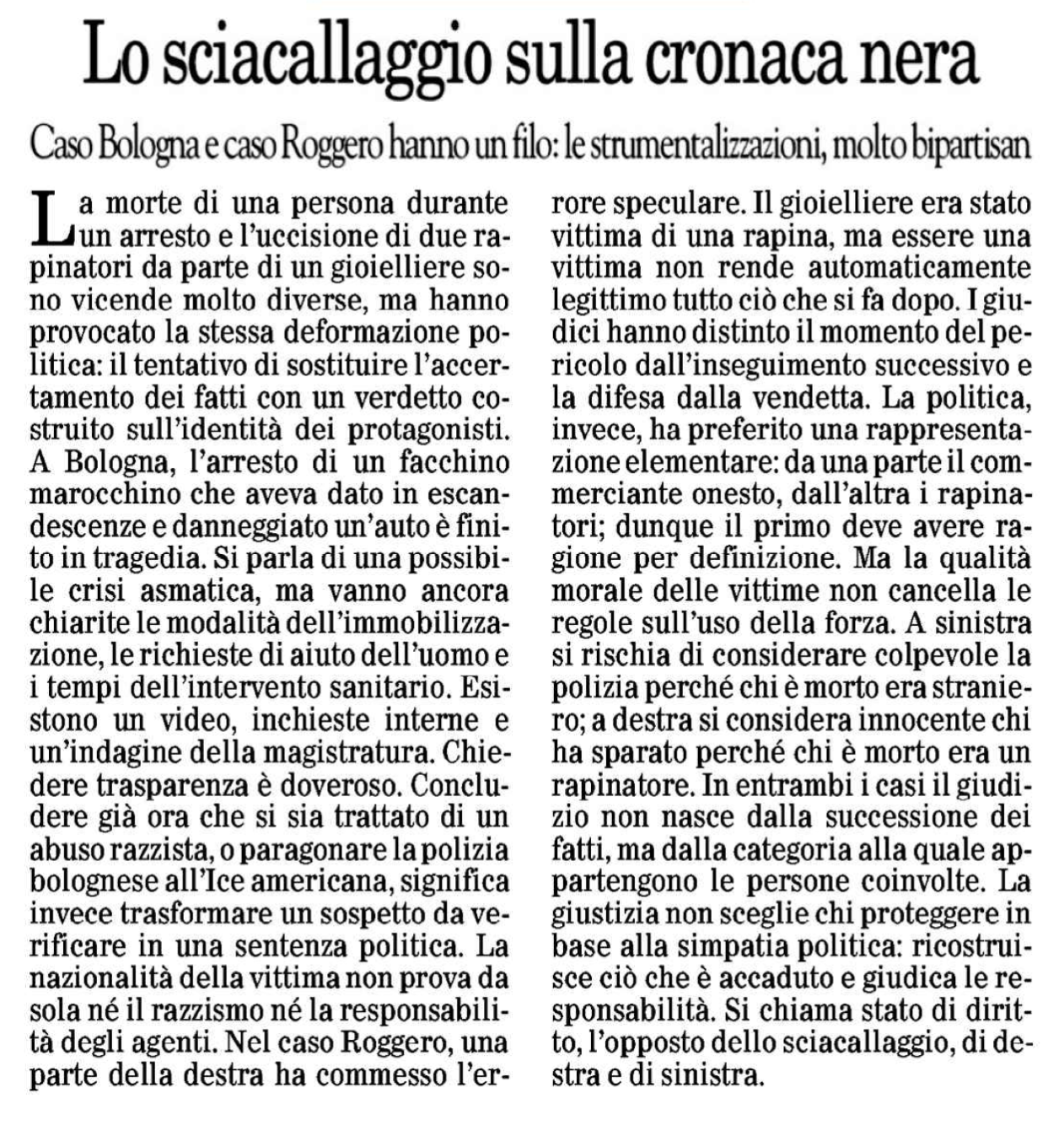 Lo sciacallaggio politico che rischia di distruggere lo Stato di diritto