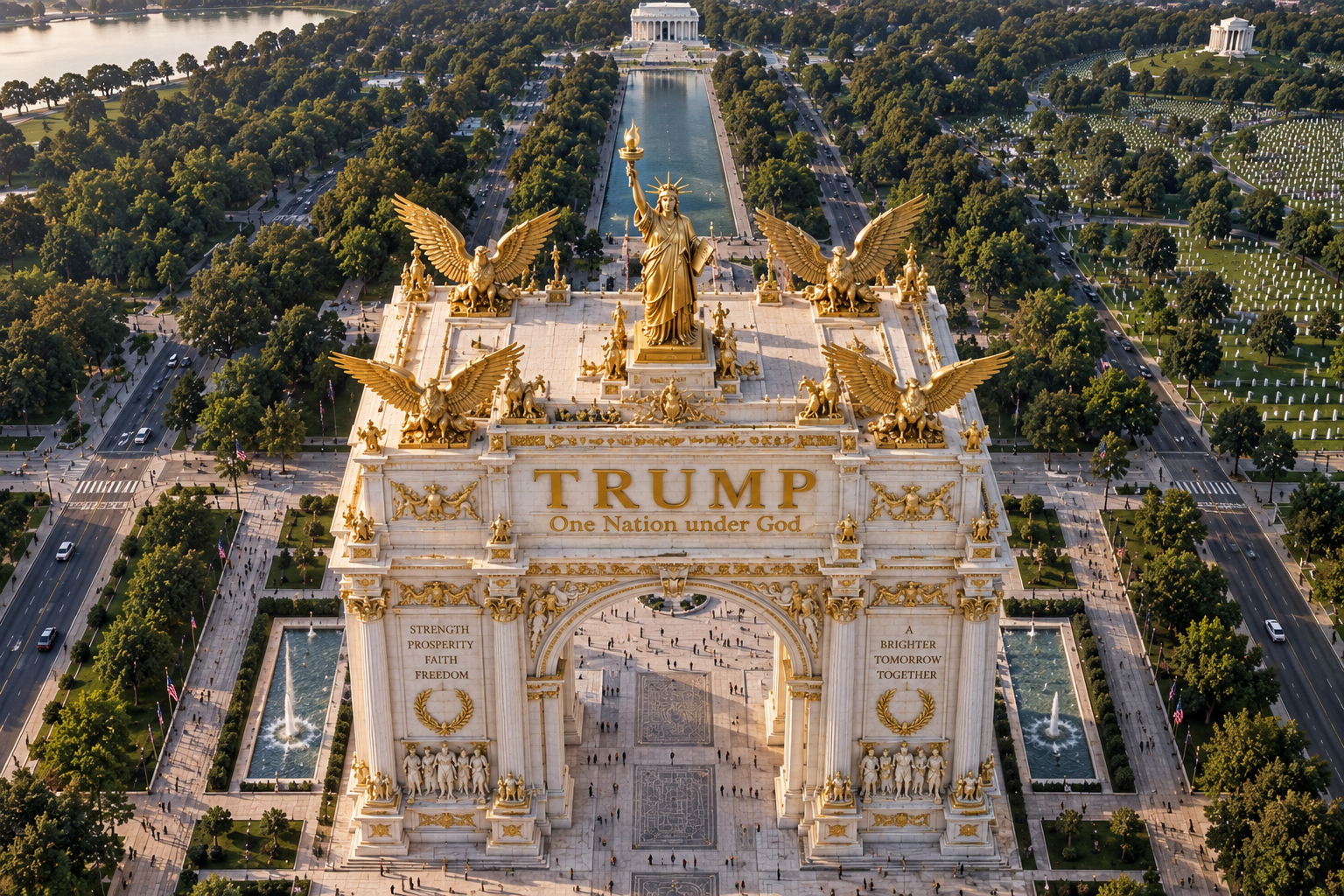 La penultima di Trump: al via i lavori dell’Arco di trionfo