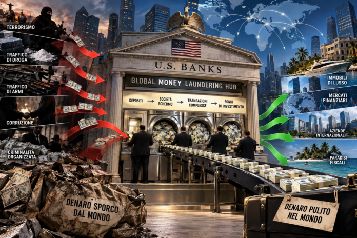 I principali canali del riciclaggio internazionale passano dalle banche Usa
