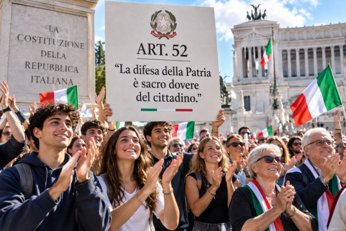 Si estende al punto di vista del pacifismo e della non violenza il dibattito sull'articolo 52 della Costituzione italiana