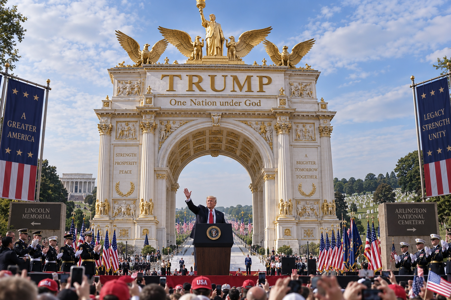 La penultima di Trump: al via i lavori dell’Arco di trionfo