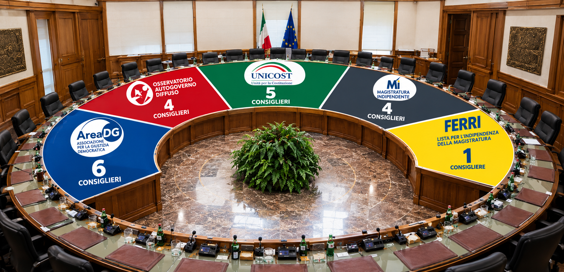 Proclamati gli eletti del nuovo Csm: 6 Area, 5 Unicost, 4 Autogoverno-Md, 4 Mi, 1Ferri