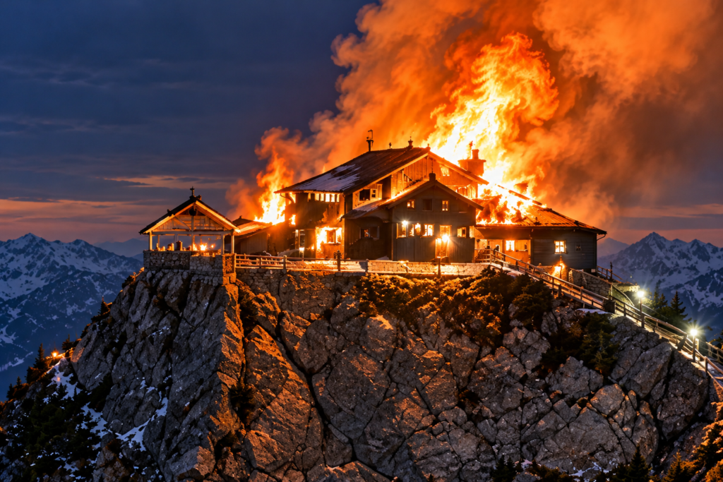 Le fiamme dell'inferno distruggono l'ultimo rifugio di Adolf Hitler